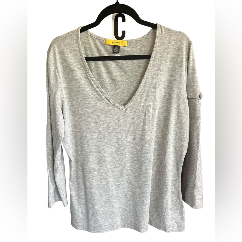 St John shirt for women size large gray color.